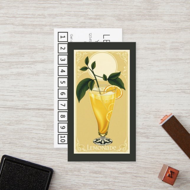 LEMONADE customer loyalty punch card (Front/Back In Situ)