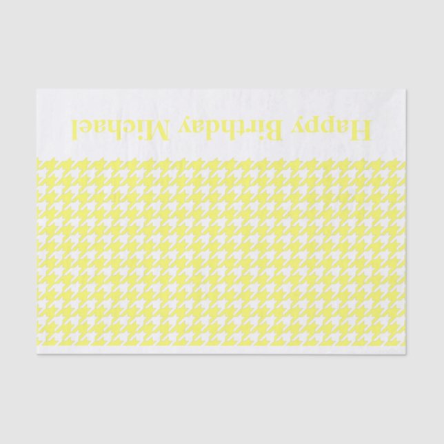 Lemonade Modern Houndstooth w/custom message Tissue Paper (Front)