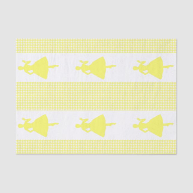 Lemonade Modern Houndstooth w/ Fashion Silhouette Tissue Paper (Front)