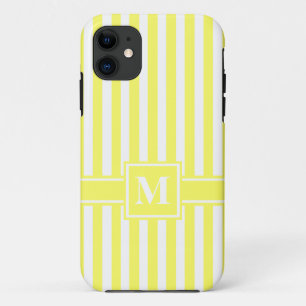 Lemonade Modern Stripe with Monogram Case-Mate iPhone Case