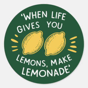 Lemonade Optimism, lemons summer Classic Round Sticker