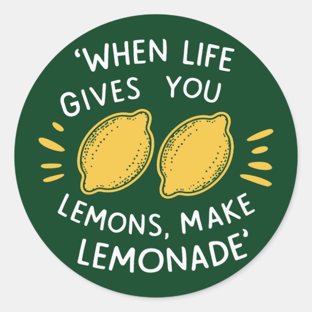 Lemonade Optimism, lemons summer Classic Round Sticker (Front)