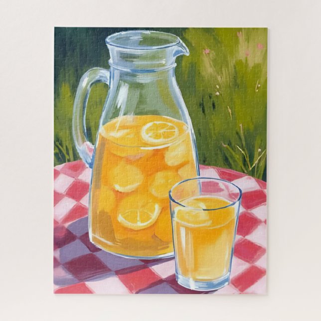 Lemonade Picnic | Lemons Fruit Painted Jigsaw Puzzle (Vertical)