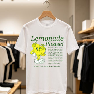 Lemonade Please Retro Cartoon Lemon T-Shirt