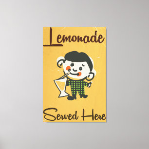Lemonade Served here vintage Drinks commercial Canvas Print