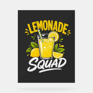 Lemonade Squad Fresh Summer Citrus Graphic Acrylic Sign