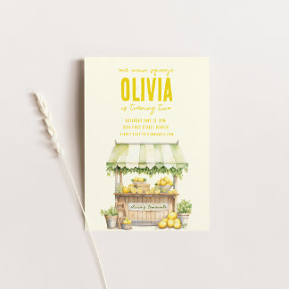 Lemonade Stand Main Squeeze Birthday Invite