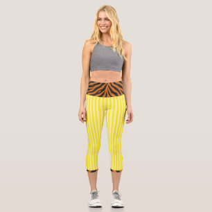 "LEMONADE TIGRESS" HIGH-WAIST CAPRI LEGGINGS