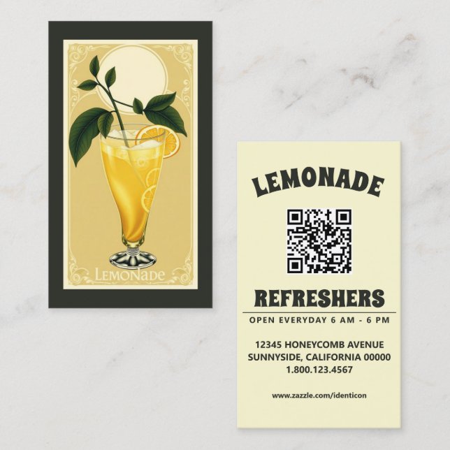 LEMONADE with qr code Business Card (Front/Back)
