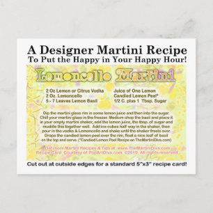Lemoncello Martini Recipe Postcard