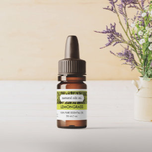 Lemongrass Essential Oils Bottle Packaging Label