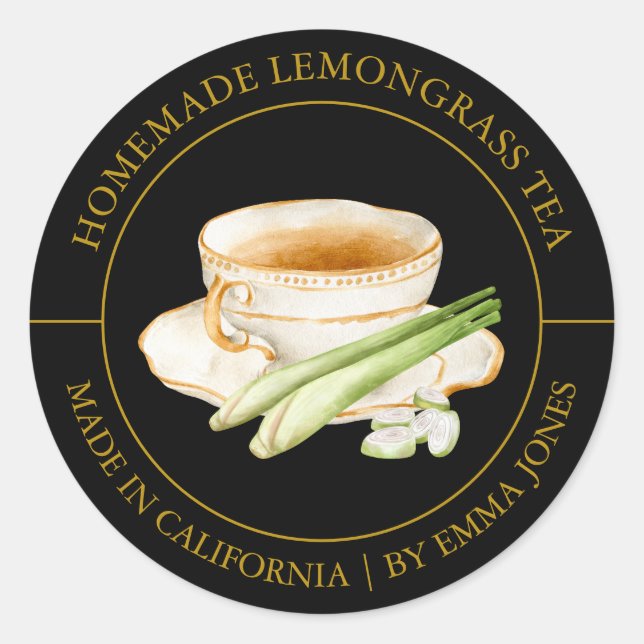 Lemongrass Tea Modern label (Front)