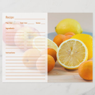 Lemons And Apricots Food With Recipe Template