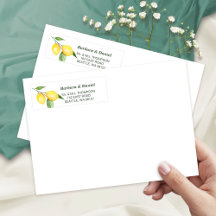 Lemons and Eucalyptus Watercolor Rustic Address