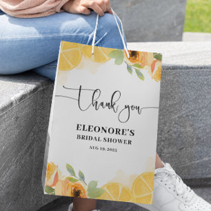Lemons and Flowers Bridal Shower  Medium Gift Bag