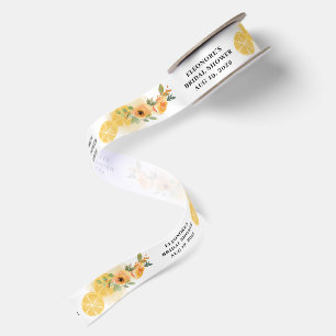 Lemons and Flowers Bridal Shower Satin Ribbon
