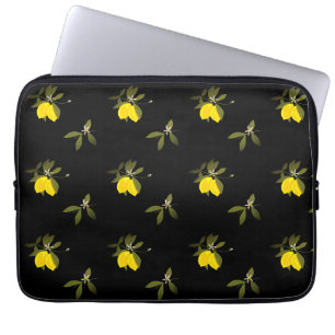 Lemons and flowers laptop sleeve