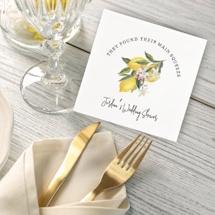 Lemons and Flowers Wedding or Bridal Shower Napkin