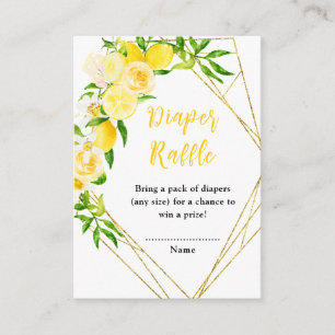 Lemons and Foliage Baby Shower Diaper Raffle Enclosure Card