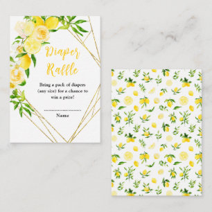 Lemons and Foliage Baby Shower Diaper Raffle Enclosure Card