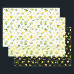Lemons and Foliage Pattern Wrapping Paper Sheet<br><div class="desc">These fun and whimsical wrapping paper sheets are versatile and can be used for giving gifts or art and craft projects. They are ideal for any occasion such as birthdays,  weddings,  bridal showers,  baby showers,  anniversaries or general gifts. The design features watercolor citrus lemons and foliage.</div>