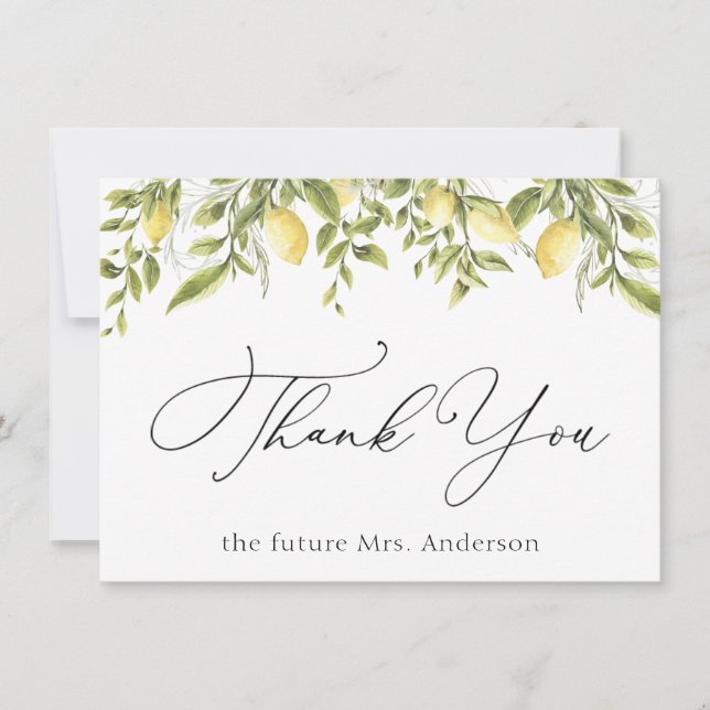 Lemons and Greenery Thank You (Front)