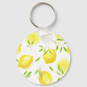 Lemons and leaves key ring