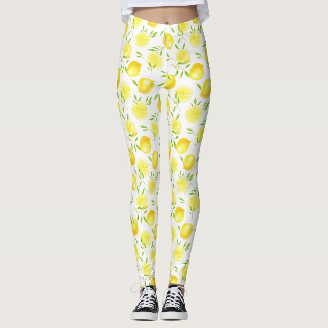 Lemons and leaves leggings (Front)
