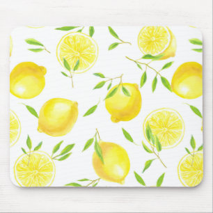 Lemons and leaves mouse pad