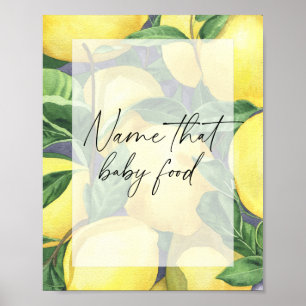 Lemons and leaves - name that baby food poster