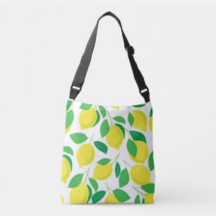 Lemons and leaves pattern crossbody bag