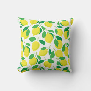 Lemons and leaves pattern cushion