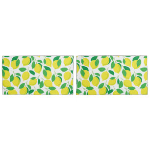 Lemons and leaves pattern pillowcase