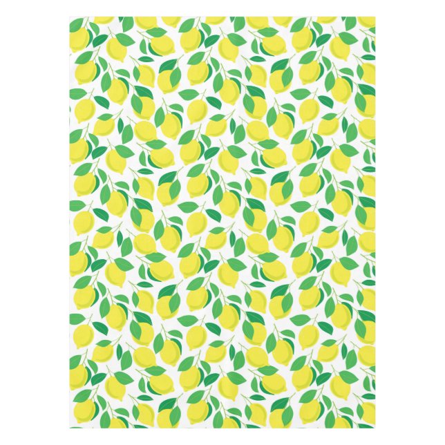 Lemons and leaves pattern tablecloth (Front)