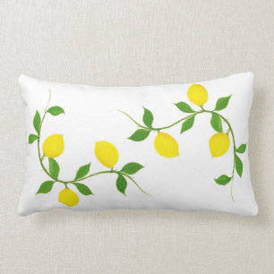 Lemons and Leaves reversible Lumbar Cushion