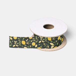 Lemons and Leaves Satin Ribbon