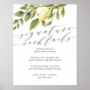 Lemons and Leaves Signature Cocktail Menu V2 Sign