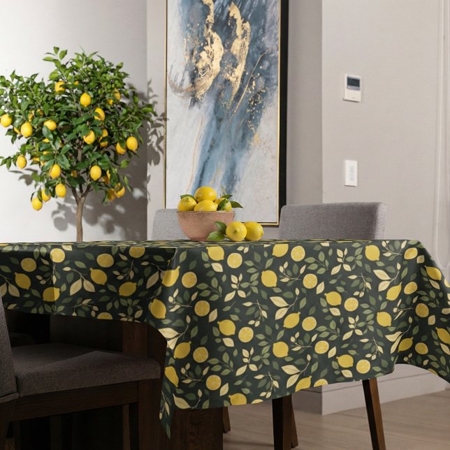 Lemons and Leaves Tablecloth (Creator Uploaded)
