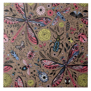 Lemons and leaves tile