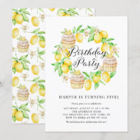 Lemons and Lemon Cupcakes Wreath Birthday Party