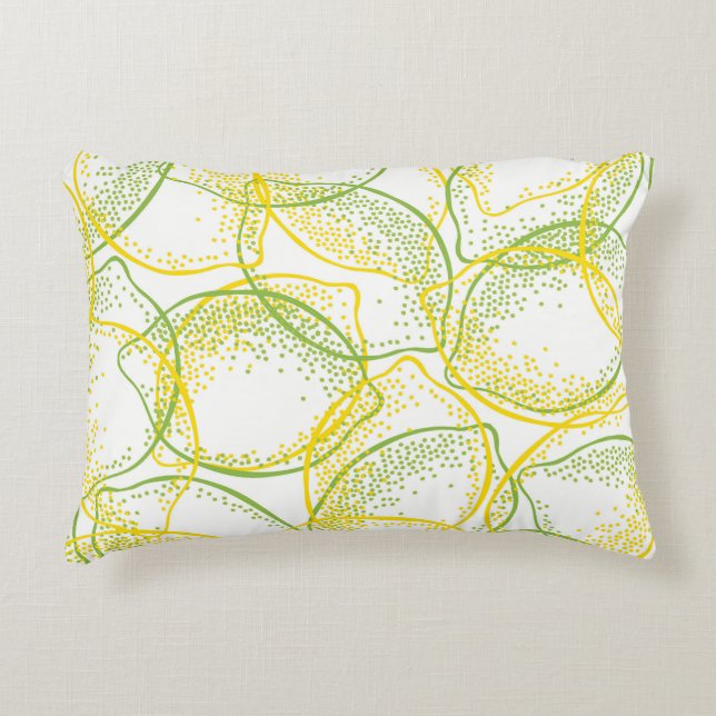 Lemons and Limes: Fresh Pattern. Decorative Cushion (Front)