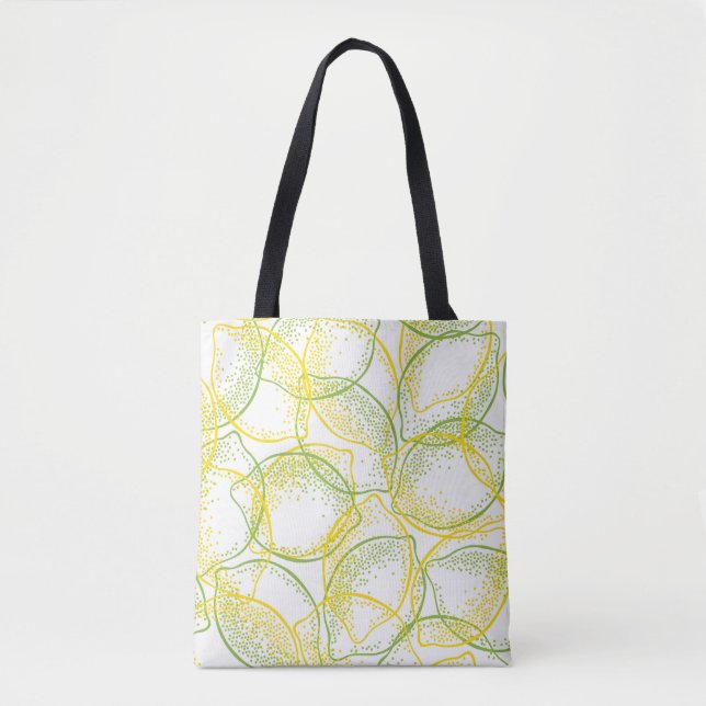 Lemons and Limes: Fresh Pattern. Tote Bag (Front)