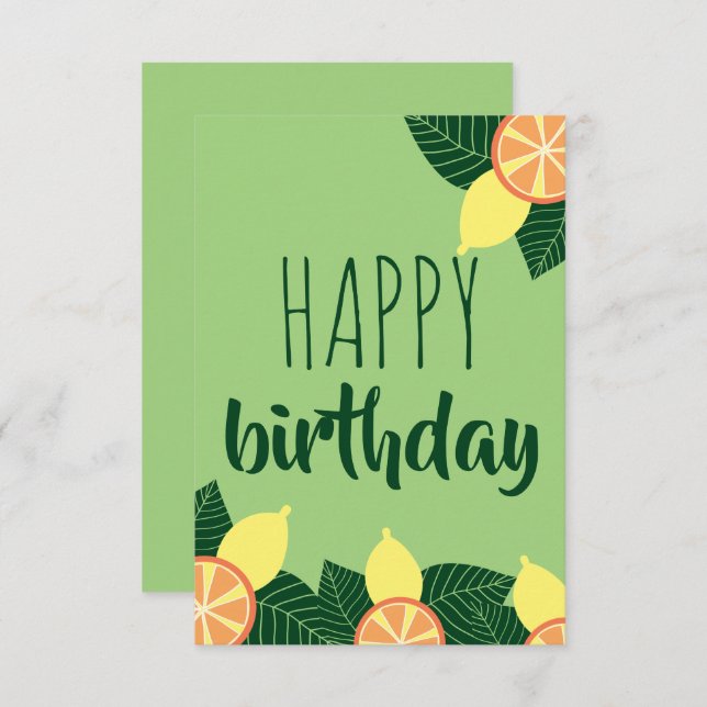 Lemons and oranges happy birthday card (Front/Back)