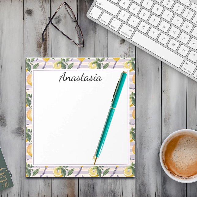 Lemons and Pink Mauve Gingham  Notepad (Creator Uploaded)