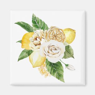 Lemons and roses bouquet magnet