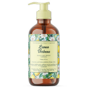 Lemons and White Flowers Cosmetics Bottle Label