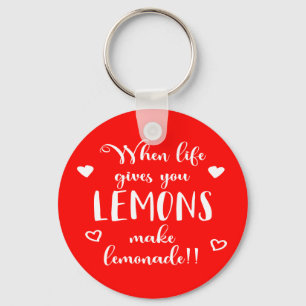 Lemons Attitude Success Dreams Motivational Quote Key Ring