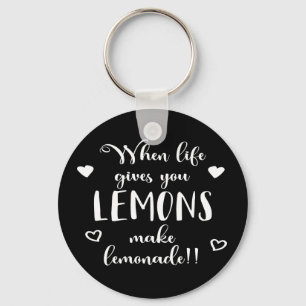 Lemons Attitude Success Dreams Motivational Quote Key Ring