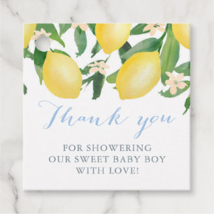 Lemons Baby Shower For Sweet Baby Boy Favour Tags