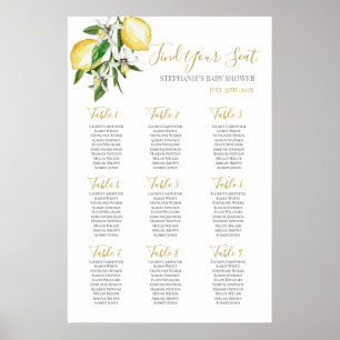 Lemons Baby Shower Girl Seating Chart